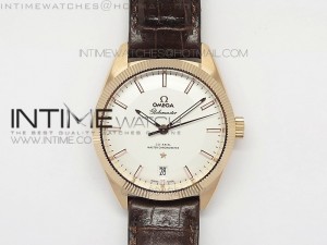 Globemaster Master Chronometer RG V6F Best Edition White Dial on Brown Leather Strap A8900