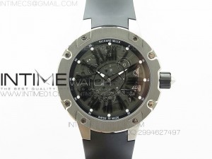 RM033 Titanium SF Best Edition Roman Markers Dial on Black Rubber Strap Micro-Rotor Movement