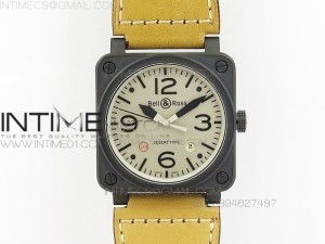 BR 03-92 PVD Case V2 Cream Dial 42.5mm on Leather Strap MIYOTA 9015