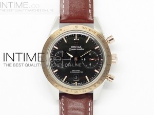 Speedmaster Professional RG/SS Case Black Dial Best Edition on Brown Leather strap A9300