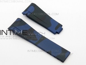 Camouflage RubberB Blue Strap for deployant buckle Rolex Submariner, GMT Master II, Yacht-Master