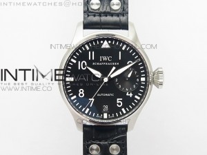 Big Pilot IW500901 ZF 1:1 Best Edition Black Dial on Black Leather Strap A521111