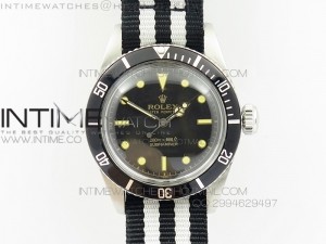 Vintage Submariner No Date 200m 660ft SS On Nylon Strap A2836/A21J