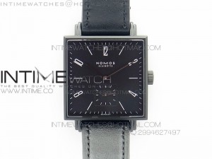 Nomos Tangente Square PVD Case Black Dial On Black leather Asian A2813