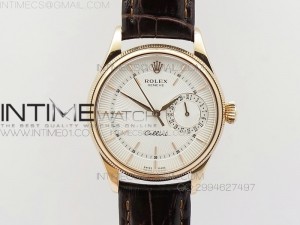 Cellini Date VF Best Edition RG White Dial Sticks Markers on Brown Leather Strap A3165