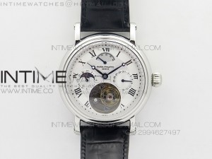Grand Complications AXF SS White Dial moonphase(left) on Black Leather Strap