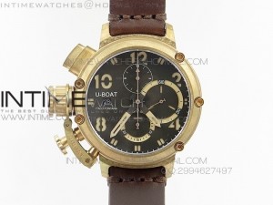 U-boat Bronzo 1:1 Best Edition Brown Dial on Brown Leather Strap A7750