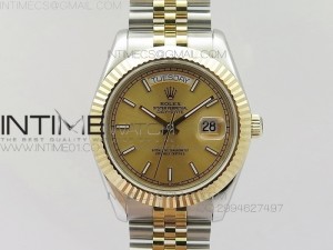 DayDateII 41mm MK Best Edition SS/YG Thick Wrapped Gold Dial Sticks Marker On Bracelet
