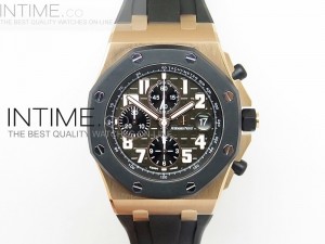 Royal Oak Offshore JF 1:1 Best Edition RG Rubberclad Black Dial on Rubber Strap A7750