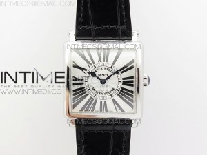 Master Square SS Ladies GF 1:1 Best Edition White Dial on Leather Strap Swiss Quartz