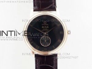 De Ville RG Sec@6 MK 1:1 Best Edition Black Dial on Black Leather Asian Seagull T1701