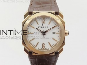 OCTO RG JL 1:1 Best Edition White dial On Brown Leather Strap MIYOTA 9015 to BVL193