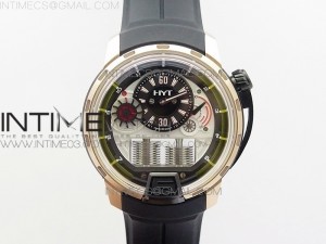 HTY RG/DLC CYF white dial black Crown On Black Rubber Strap Asian movement like to HTY Cal.101