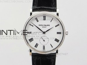 PP@6 SS Best Edition White Dial on Black Leather Strap