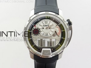 HYT SS CYF white dial black Crown On Black Rubber Strap Asian movement HTY Cal.101