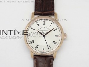 Classic Regulator MK Best Edition RG  White Dial Roman Markers Sec@6 on Black Leather Strap A88275