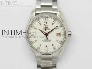 Aqua Terra 150M SS 1:1 Best Edition White Textured Dial RG Markers on   SS Bracelet A8500