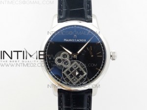 Masterpiece Square Wheel SS AMF 1:1 Best Edition Black Dial on Black Leather Strap A6498