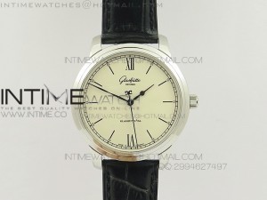 Original Senator Excellence SS White Dial on Black Leather Strap A36