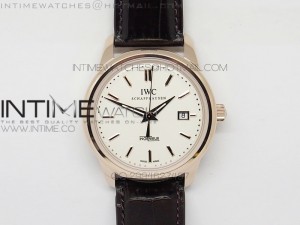 Ingeniuer St.Laurens RG White Dial MK 1:1 V2 Best Edition A80111 on Brown Leather Strap