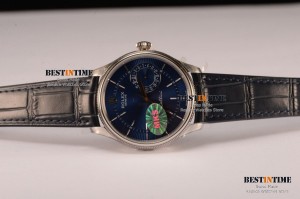 Cellini Date Blue Dial Stainless Steel Swiss ETA 2836 With Blue Leather Strap